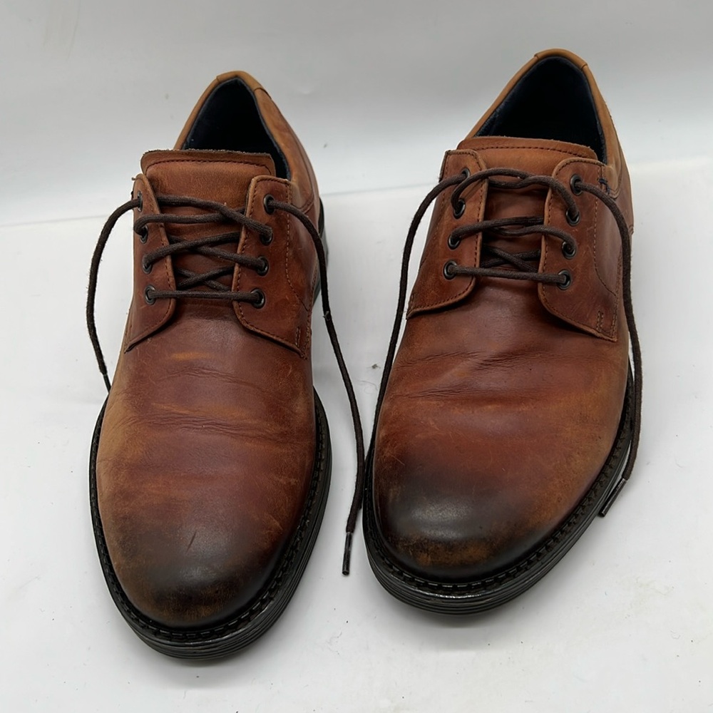 Ecco Men's Kenton Tie Up Dark Clay Brown  Destress Classic Oxford Sz 9